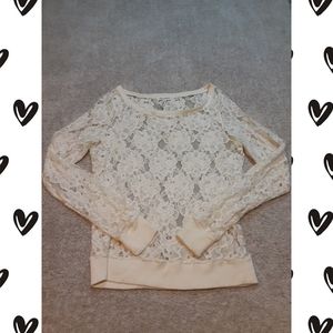 Sexy Sheer Lace Aeropostale Long Sleeved Top NWOT